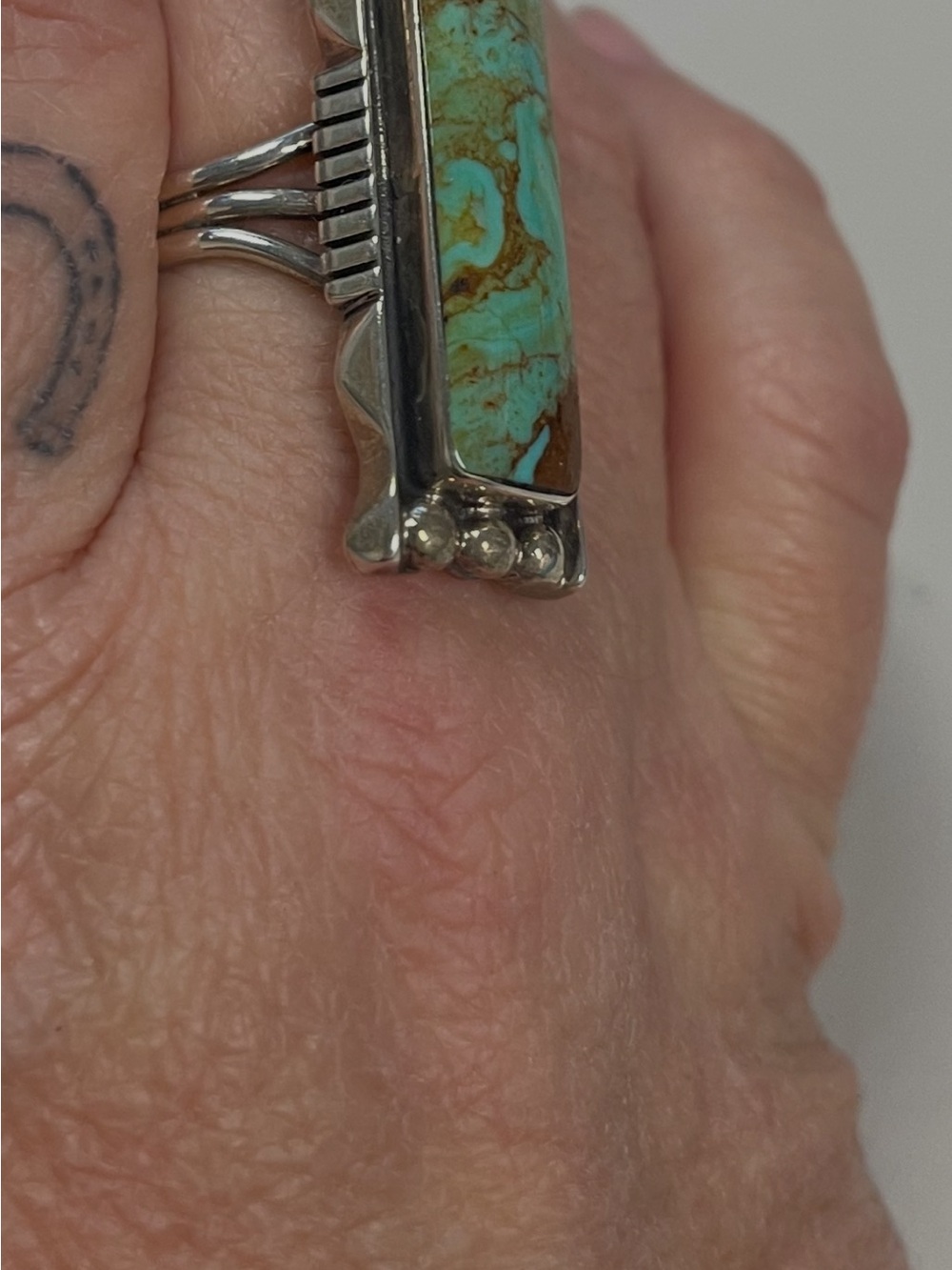 Native American Sterling Silver ring size 10 stamped LL and sterling - Picture 2 of 16